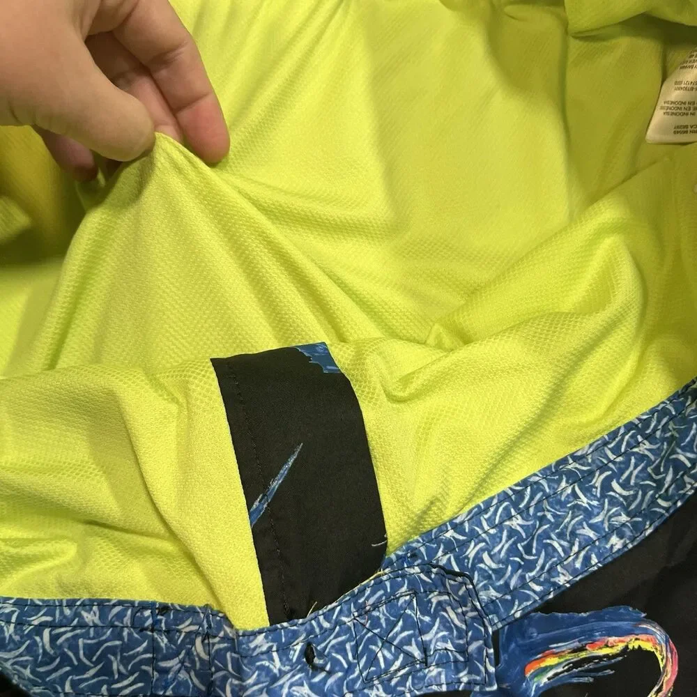 Tommy Bahama Swim Trunks Shorts Mens 2XLB Big & Tall Blue Abstract Pattern Mesh